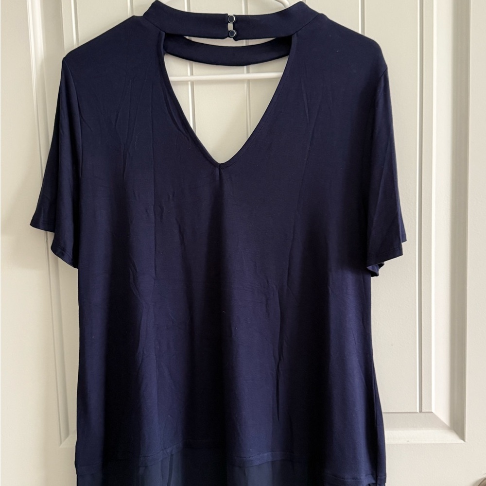 Cupio Deep Blue Short Sleeve Top